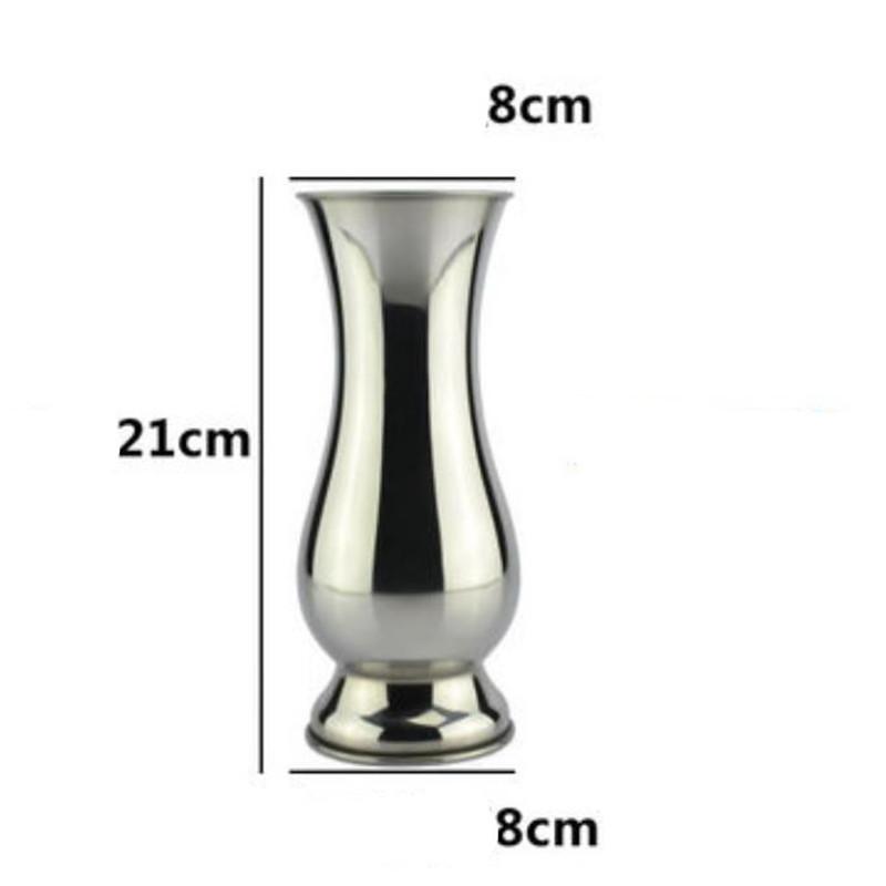Stainless Steel Tabletop Vase Modern Minimalist Fashion Ornaments Crafts Home Office Decoration Vase