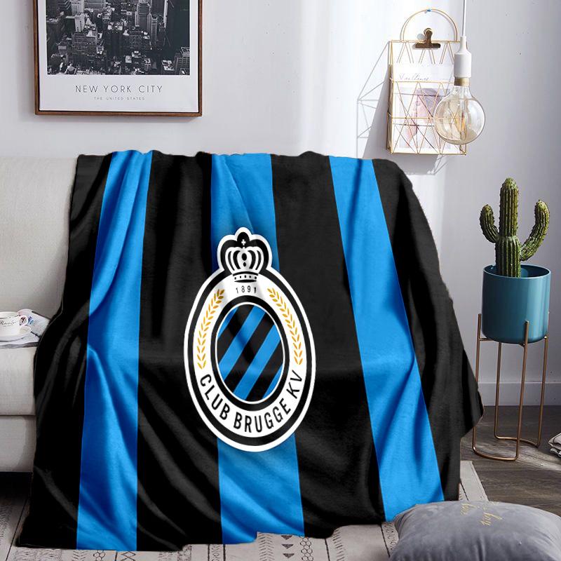 Club Brugge Fc Crest Throws Blanket Flannel Blankets Plush for Couch Bed Gifts for Men Women Travel picnic blanket Christmas fan gifts