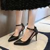 2024 New Sexy Pointed Thin High Heels Women's Shoes Autumn Fashion Hollow Solid Birthday Party Shoes Fashion Women's