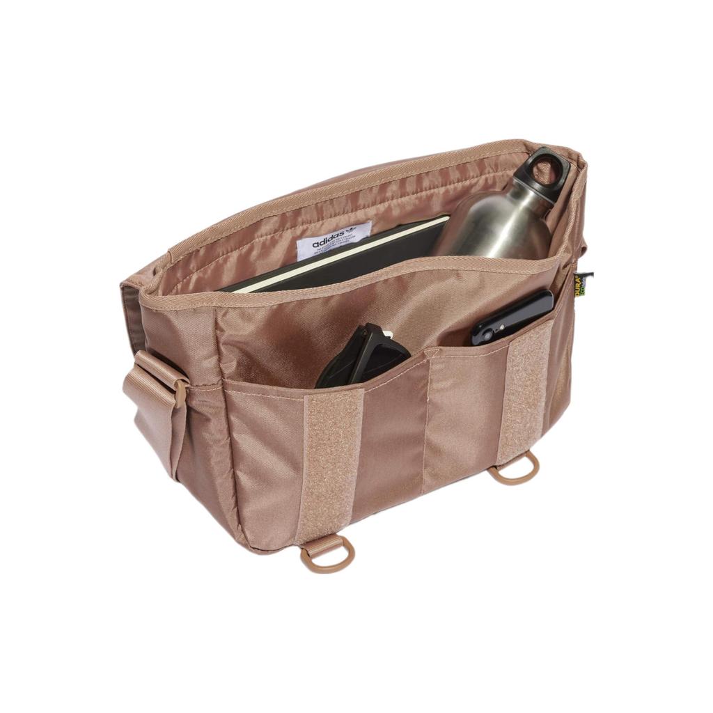 New Adidas Originals Recycled Nylon Messenger Bag Shoulder Bag Crossbody Bag Unisex Earth Brown IB9345
