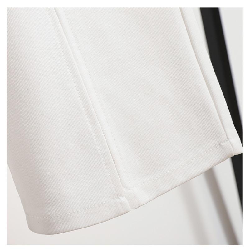 Dimanaf 2024 Plus Size Summer Long Pants Women Elastic Pants Loose Straight Casual Female Basic Trousers Wide Leg Pants White 5XL