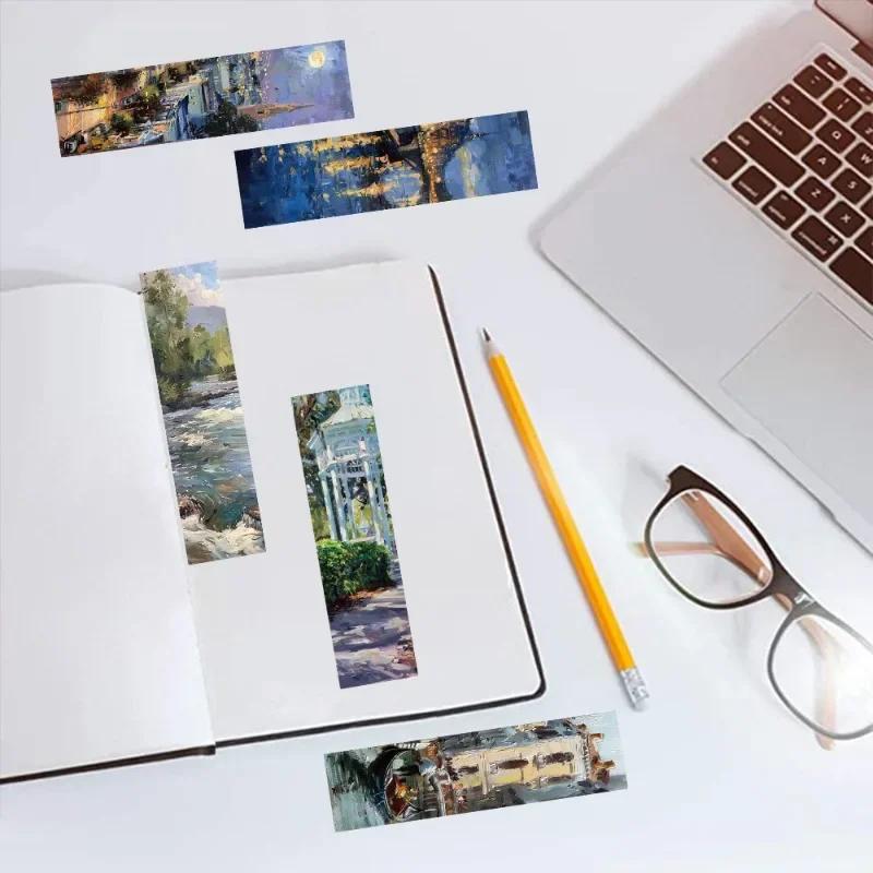 30pcs/set Ins Landscape Character Bookmark Creative Handbook DIY Abstract Paper Cards for Students Teacher's Day Gift