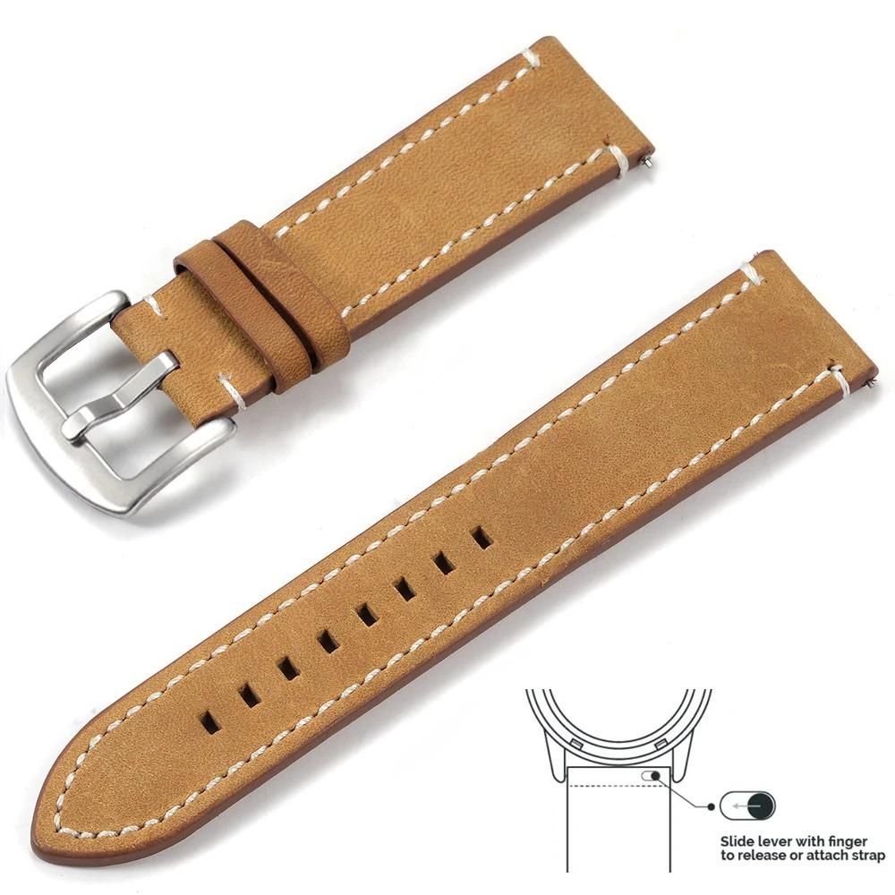 Quick Release Watch Strap Genuine Leather Watchbands Bracelet Wrist Belt Watch Accessories Belt