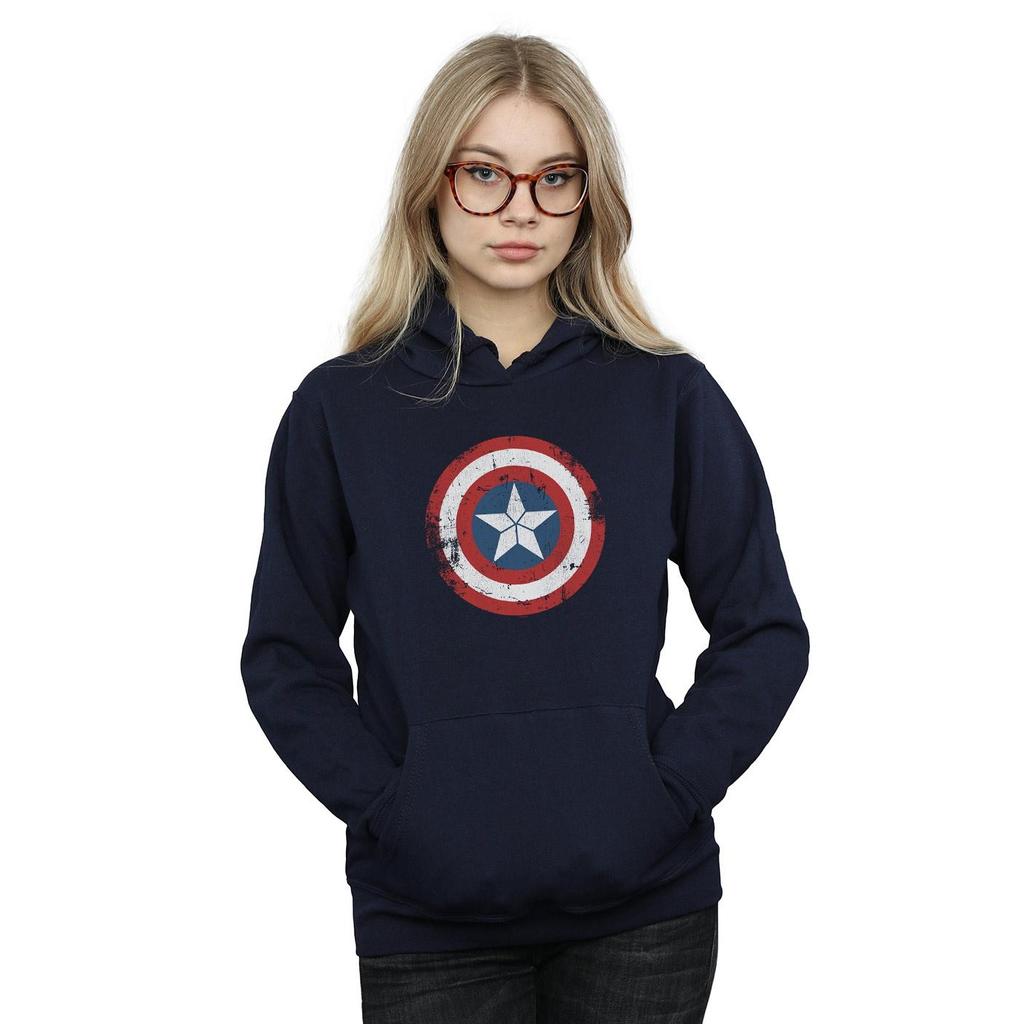 Marvel Womens/Ladies Captain America Civil War Distressed Shield Hoodie