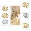 Elegant Double-layer Heart Scarf Ring Smooth Alloy Design For Women In Gold And Rose Gold