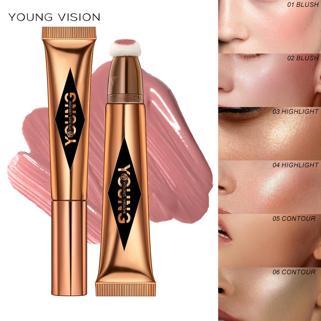 YOUNG VISION Toning Blush Highlight Stick Liquid Blush Hydrates Moisture with Water Resistance