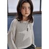 Bluetail Light Gray Star Jacquard Mesh Crop Knit Aaa4sw02lg