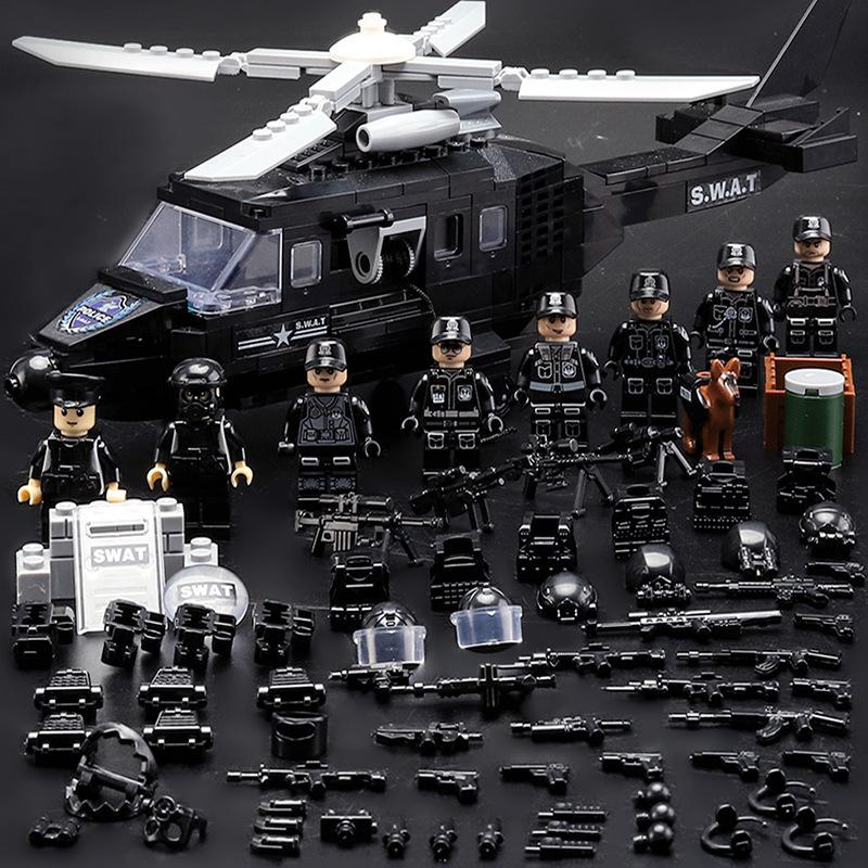 Конструктор Военные Минифигурки Полиция Спецназ Минифигурки Сборные Игрушки Годовалый Мальчик День Рождения Модель
