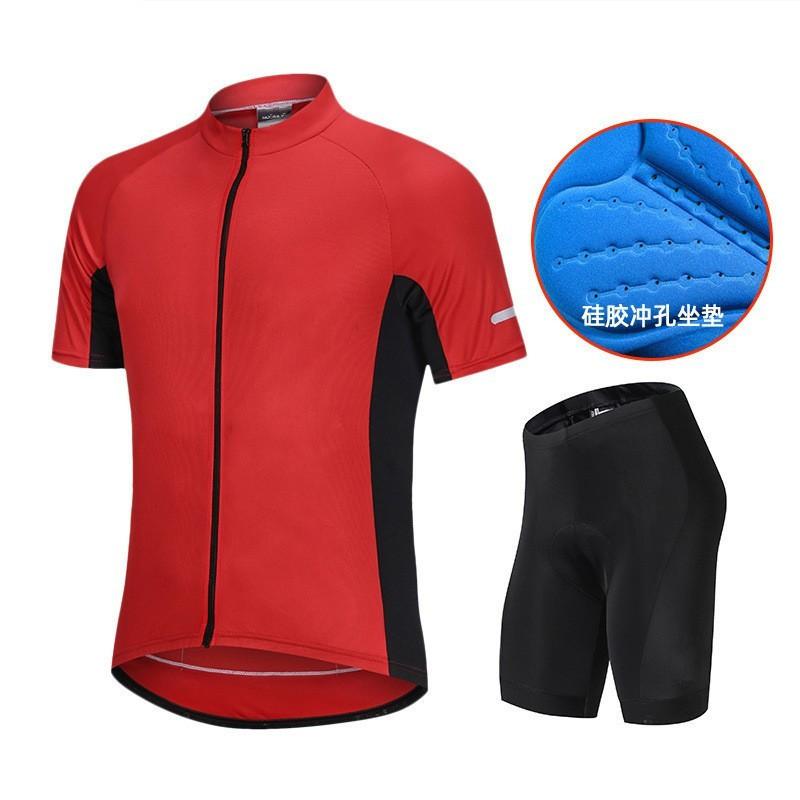 Mens Cycling Jersey Shorts Set Road Bike Riding Breathable Quick-Dry Compression Fit Sportswear