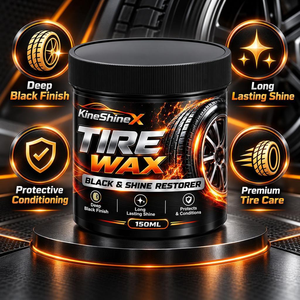 Car Tire Blackening & Polishing Wax,Long Lasting Protective Conditioner for Faded Rubber Tire Restoration