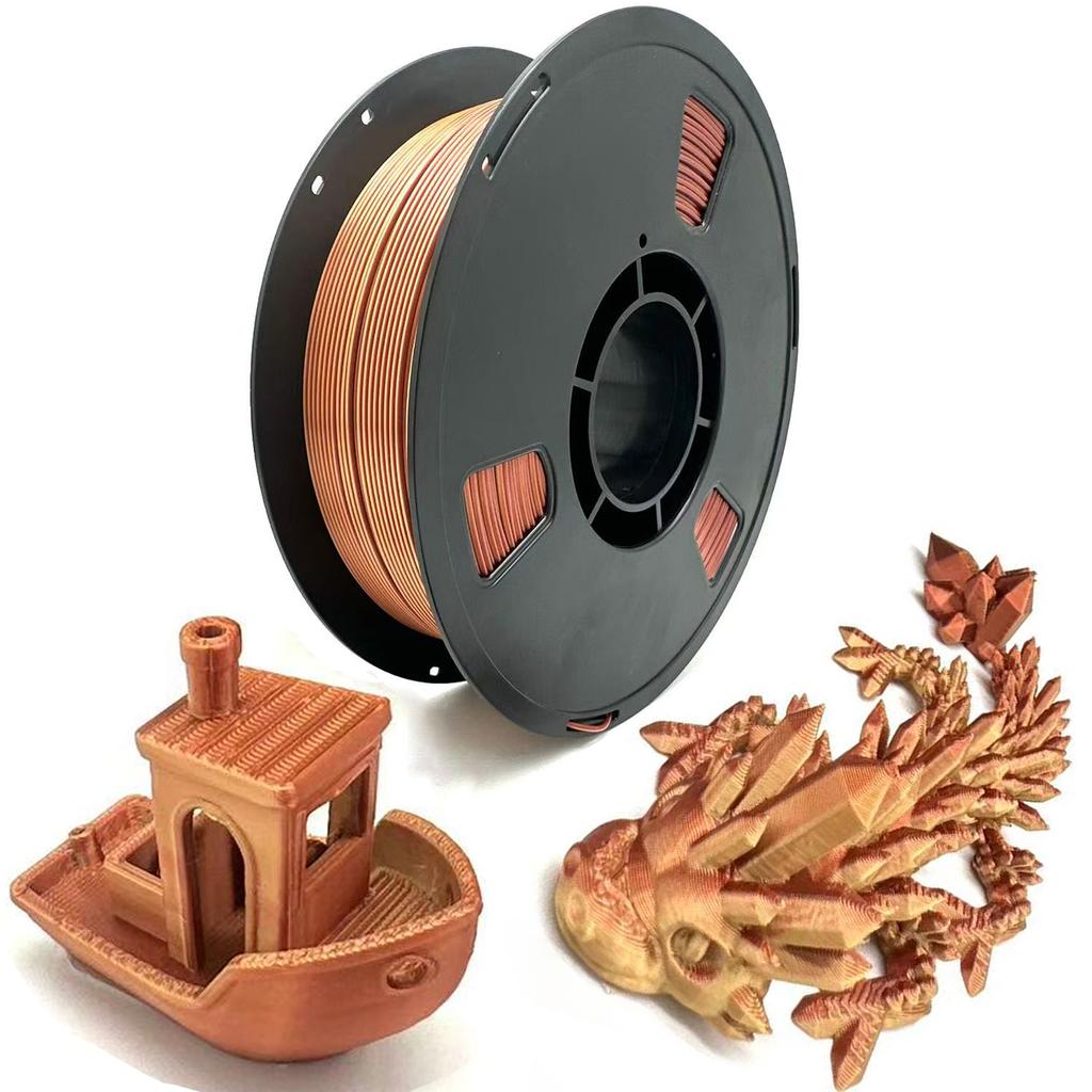 1KG 1.75mm PLA Silk Dual Color 3D Printer Filament Multiple Extruded Plastic Rods Including PETG Nylon Available Materials PPA
