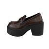 Small Thick High-heeled Jk Small Leather Shoes for Women's 2025 Summer and Autumn New Thick-soled Versatile Retro British Style Loafers