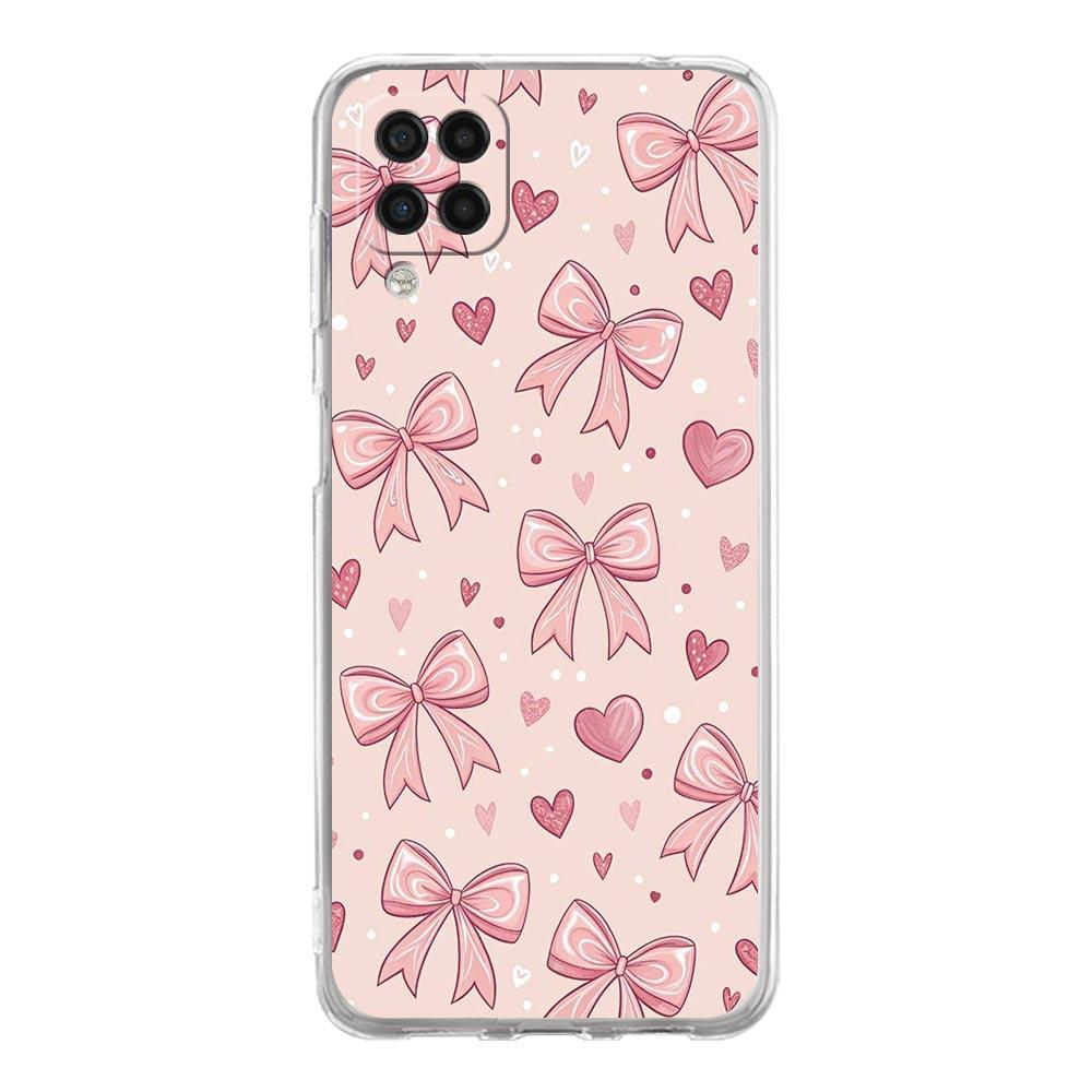 Чехол для телефона Samsung Galaxy A13 A33 A35 A55 A73 A53 A23 A51 A71 A21S A31 A41 A05s A03S A15 A25 5G Cover Милый Розовый Сердечко Бантик