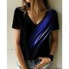 Летняя 3D Элегантная Атмосфера V-образный вырез с коротким рукавом рубашка модная женская футболка одежда Y2k