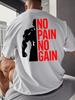 Мужская Женская NO PAIN NO GAIN Футболка Хлопковая Футболка Уличный Стиль Оверсайз Летний Спортивный Модный Свободный Топ Короткий Рукав Дышащий