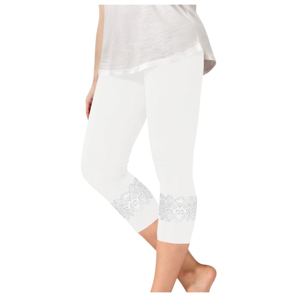 Детские модные однотонные милые повседневные спортивные штаны для йоги с кружевом, укороченные леггинсы