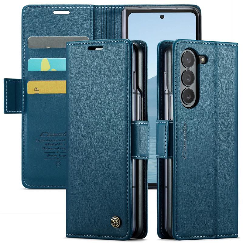 Magnetic Leather Wallet Multi Card Phone Case for Samsung Galaxy Z Fold 7 6 5 Fold6 Fold5 Shockproof Stand Cover Back Bag