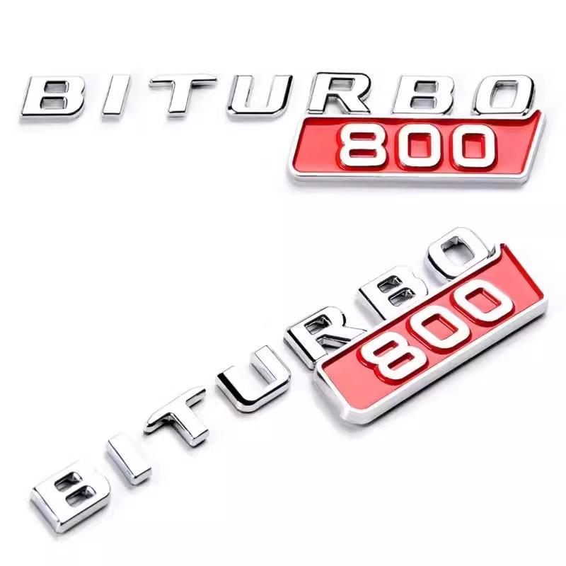 1 пара Автомобиль ABS BITURBO 800 700 Серебристый Красный Логотип Значок Эмблема Наклейки Стикер Для BRABUS G Class G700 G800 G900 W461 W463