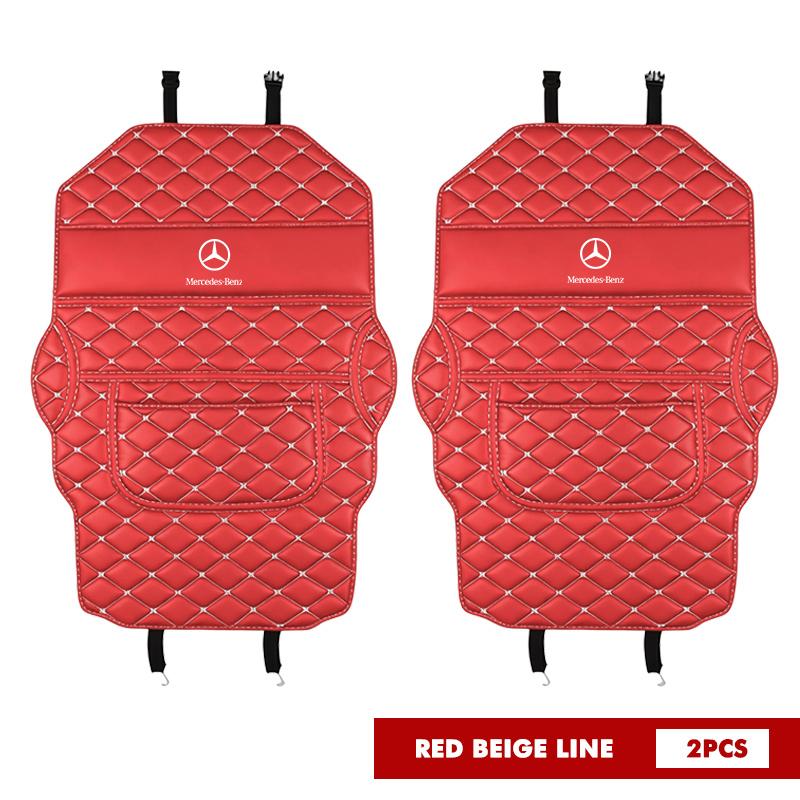 AABIB1 For Benz Car Logo Seat Back Protector Pad Leather Anti Kick Pads Anti Dirty Protect Mats AMG Exclusive A C E R V Class CLA CLS
