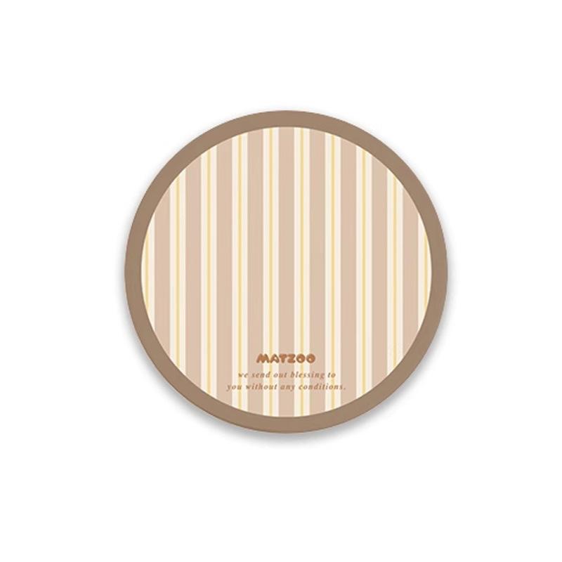 Round plaid hard diatom mud coffee tea coaster thermal insulation pad office non-slip absorbent pad