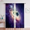 Dreamy Starry Sky 3d Printed Curtains Polyester Fiber Bedroom Living Room Kitchen Window Decoration Curtains 2 Pieces