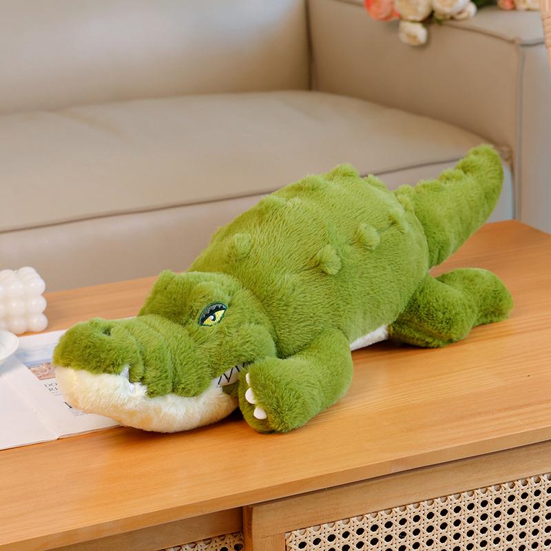 Simulation Large Soft Crocodile Plush Toy Fluffy Full Stuffed Animal Pillow Green Giant Alligator Sofa Cushion Kid Birthday Gift