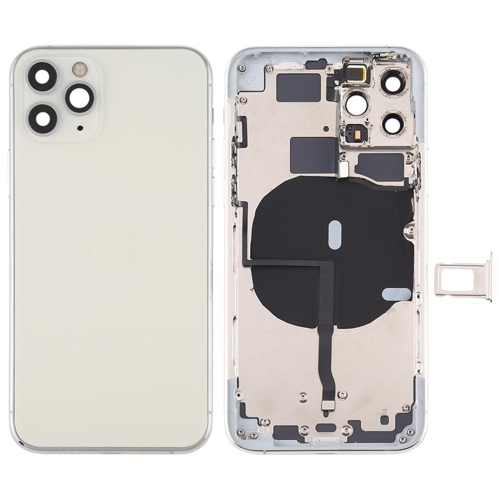 For iPhone 11 Pro 5.8 inch Back Housing Cover Repair Kit (with Side Keys+Card Tray+Power+Volume Flex Cable+Wireless Charging Module)