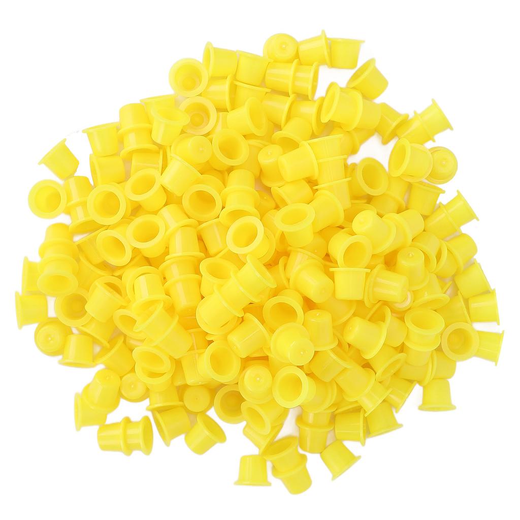 1000pcs Tattoo Ink Cups Disposable Microblading Pigment Cup Tattoo Supplies Yellow Without Cup