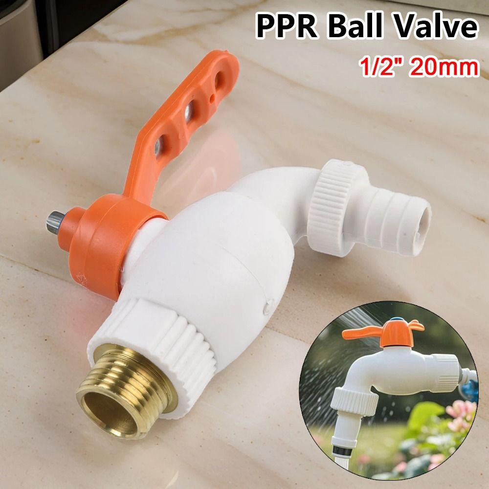 1 шт. 1/2" 20 мм Шаровой кран из ПП Стальной сердечник Пластиковый быстроразъемный соединитель Прямой тип Врезка для кухонного крана Фитинги для водопроводных труб