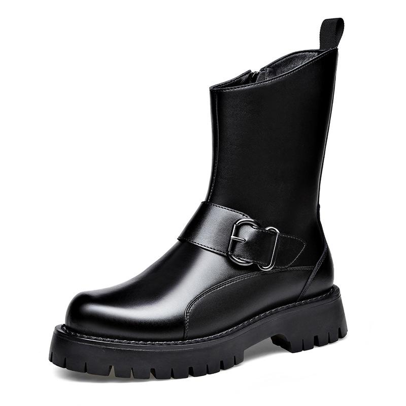 Модные мужские ботинки челси дизайнерская обувь сценическое платье для ночного клуба натуральная кожа ботинки на платформе стильные осенне-зимние ботинки