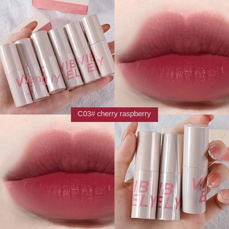 VIBELY Small Chubby Dun Velvet Matte Matte Lip Slime Burst Students Affordable Lip Glaze Lipstick