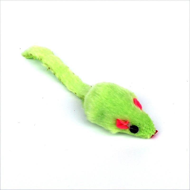 Набор из 5 разноцветных плюшевых мышей - игрушек для кошек с хвостами для интерактивной игры