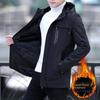 Men's Loose Hooded Windbreaker: Autumn/Winter Warm Velvet Outerwear for Boys and Students