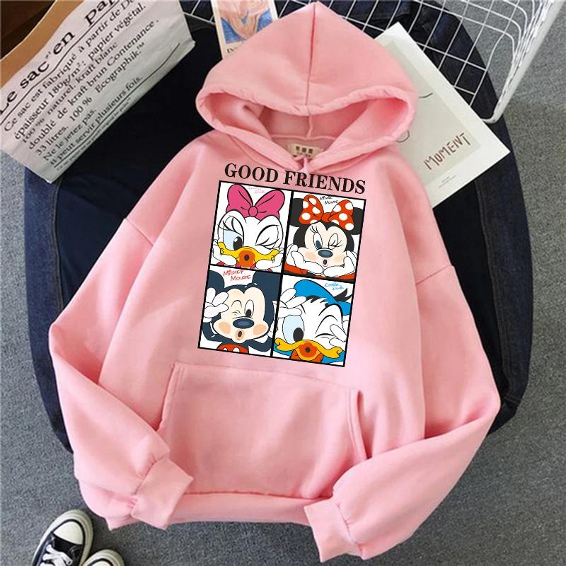 New Comfortable Versatile Couple Printed Hoodie Pocket Kawaii Loose Fashion Top Men's Sweatshirt Cartoon Winter and Autumn Casua