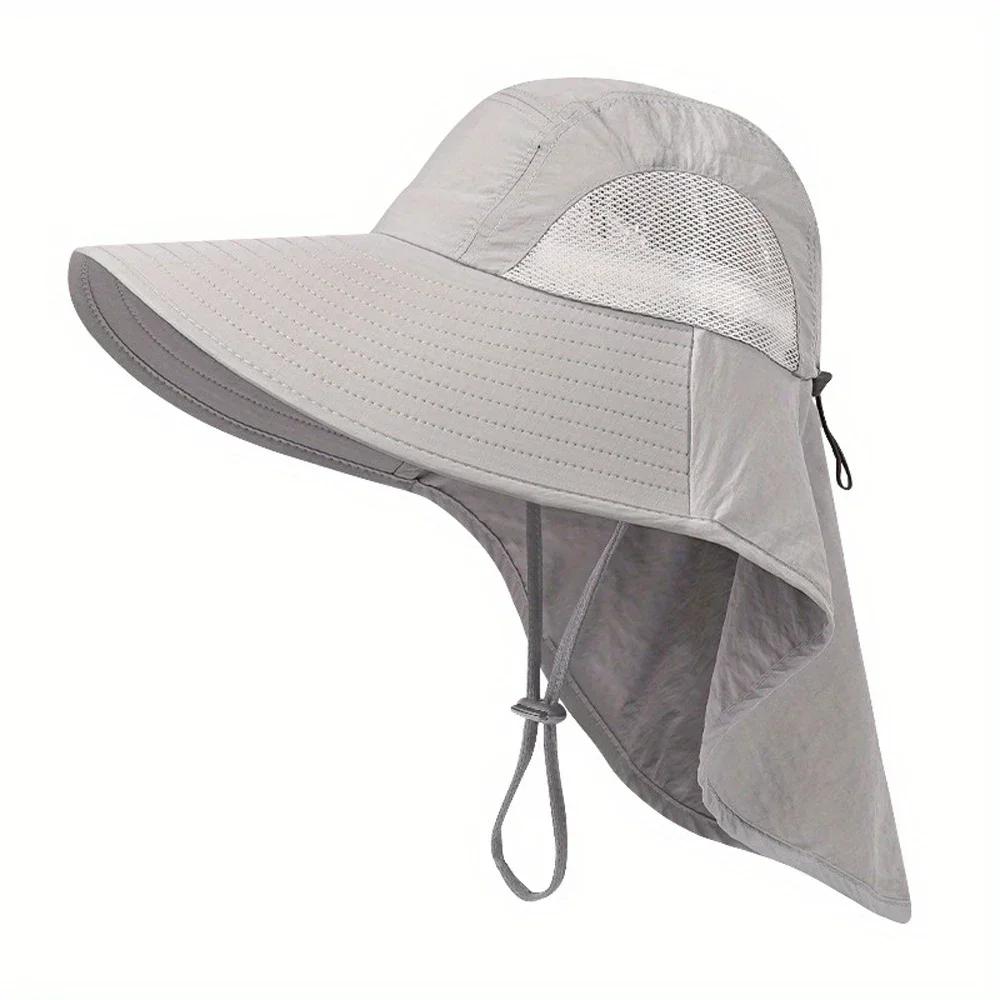 1PC UPF50+ Wide Brim Sun Hat with Neck Flap for Men & Women Outdoor Protection Safari Cap Summer Breathable Hiking Fishing Hats