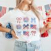 Модная Летняя Футболка с Принтом Бантов Короткий Рукав Kawaii Базовая Повседневная Женская Печатная Футболка Милого Стиля