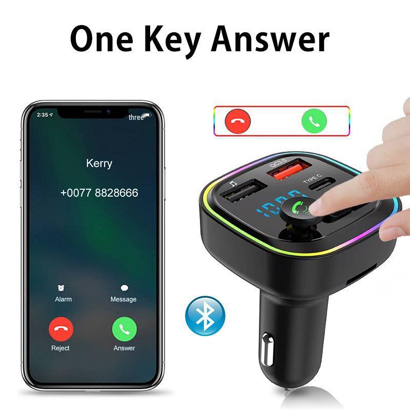 Bluetooth Автомобильный FM-трансмиттер с MP3-плеером P4 и быстрой зарядкой QC3.0