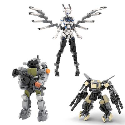 MOC Мобильный костюм Девушка-робот Механическая девушка Модель Модульные конструкторы Игрушки Костюм для Рождества/Сделай сам Детский подарок на день рождения