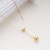 Versatile Fashion Personality Temperament Stainless Steel Necklace With Ball Bing Small Clear Fringed Collarbone Chain