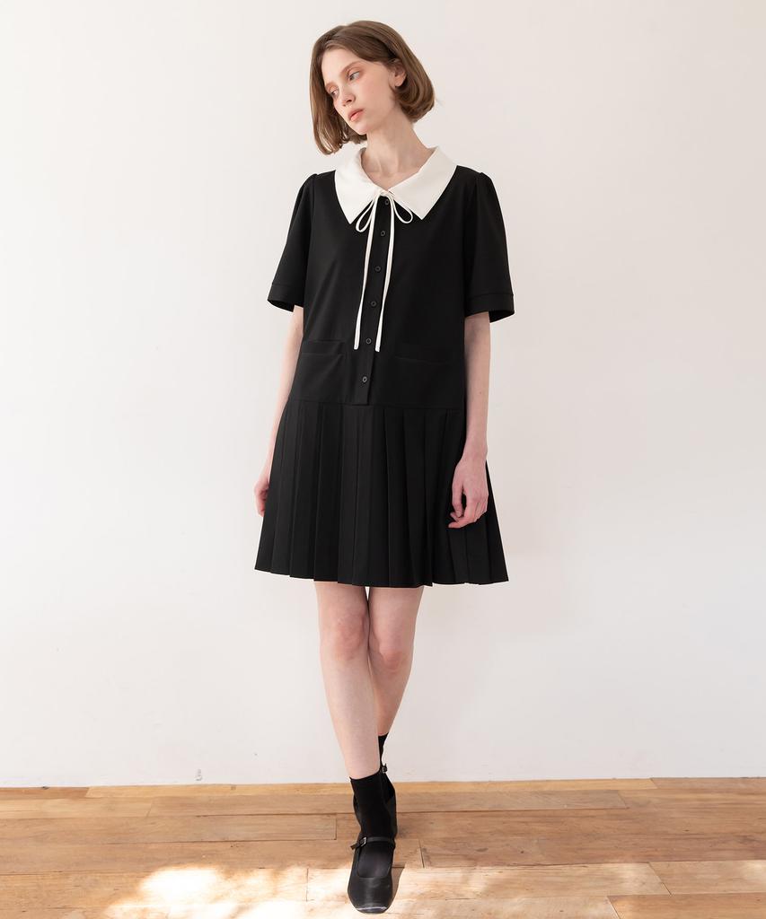 J Mark New York Pleats Ribbon Dress - Black