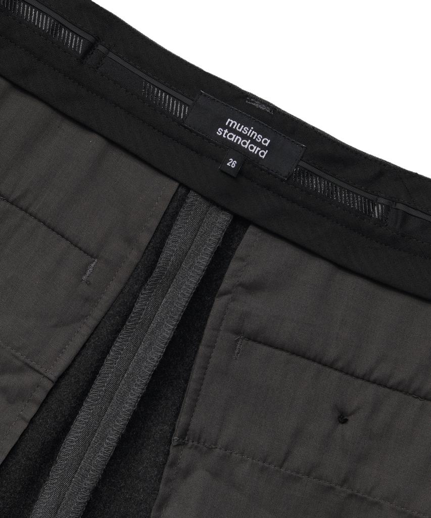 MUSINSA STANDARD WOMAN Женские плотные прямые брюки с подкладкой из флиса и скрытой эластичной талией [Средне-серый]