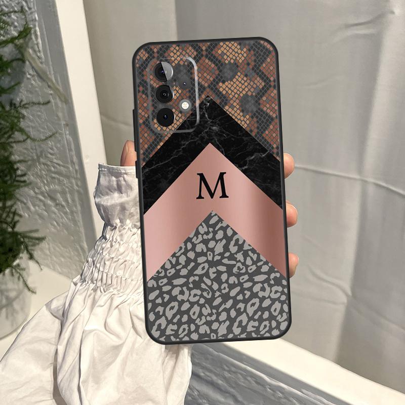 Personalised Initials Leopard Name Cover For Samsung Galaxy A54 A34 A53 A73 A52 A72 A13 A23 A33 A51 A71 A12 A22 A32 A42 A50 Case