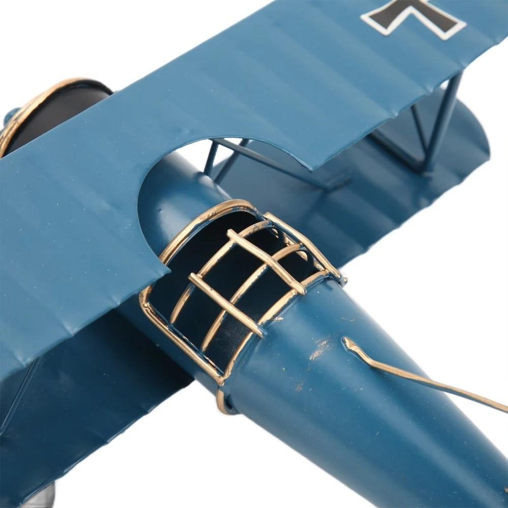 Vintage Airplane Model Ornament Metal Construction Iron Aircraft Model Cafe Ornament
