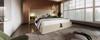 Upholstered Double Bed 160x200 with Nightstand, Reading Lamp, USB Type-C, Storage Bed Frame, Solid Wood, Metal, Beige, Linen (With Mattress)