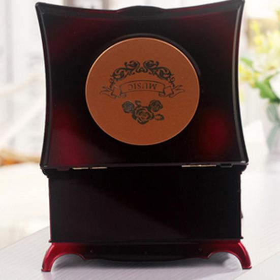 Шкатулка для украшений с зеркалом для макияжа, большой вместимости, однослойный ящик, вращающийся, балерина, настольный органайзер для дома