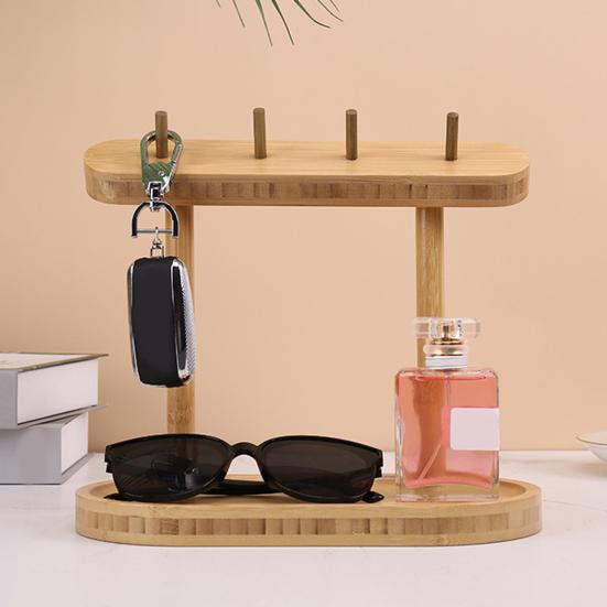 Деревянная стойка для хранения ключей в деревенском стиле для дома и офиса, настольный органайзер для ключей, крючок, многоцелевой держатель для брелоков, украшение для ювелирных изделий и мелочей