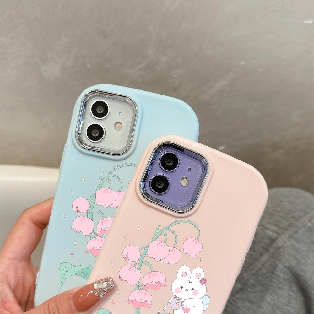 For OPPO A18 A38 A54 A60 A96 Reno12 F 8T 8Z Vivo V30 V40 Y15s Y22 Y27 Y30 Y36 Cartoon Flower Rabbit Soft Silicone Phone Case