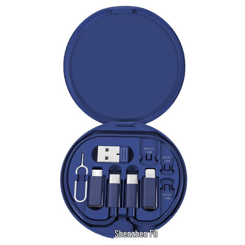 Многофункциональный кабель для быстрой зарядки PD 60 Вт и коробка для хранения с подставкой для телефона - Портативный дорожный набор