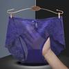 Sexy Lace Women's Underwear In Large Size with Seamless Mesh Transparent Antibacterial Cotton Triangular Pattern