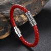 Stainless Steel Bracelets for Men Europe and America Handwoven Leather Bangles Male Jewelry Gifts
